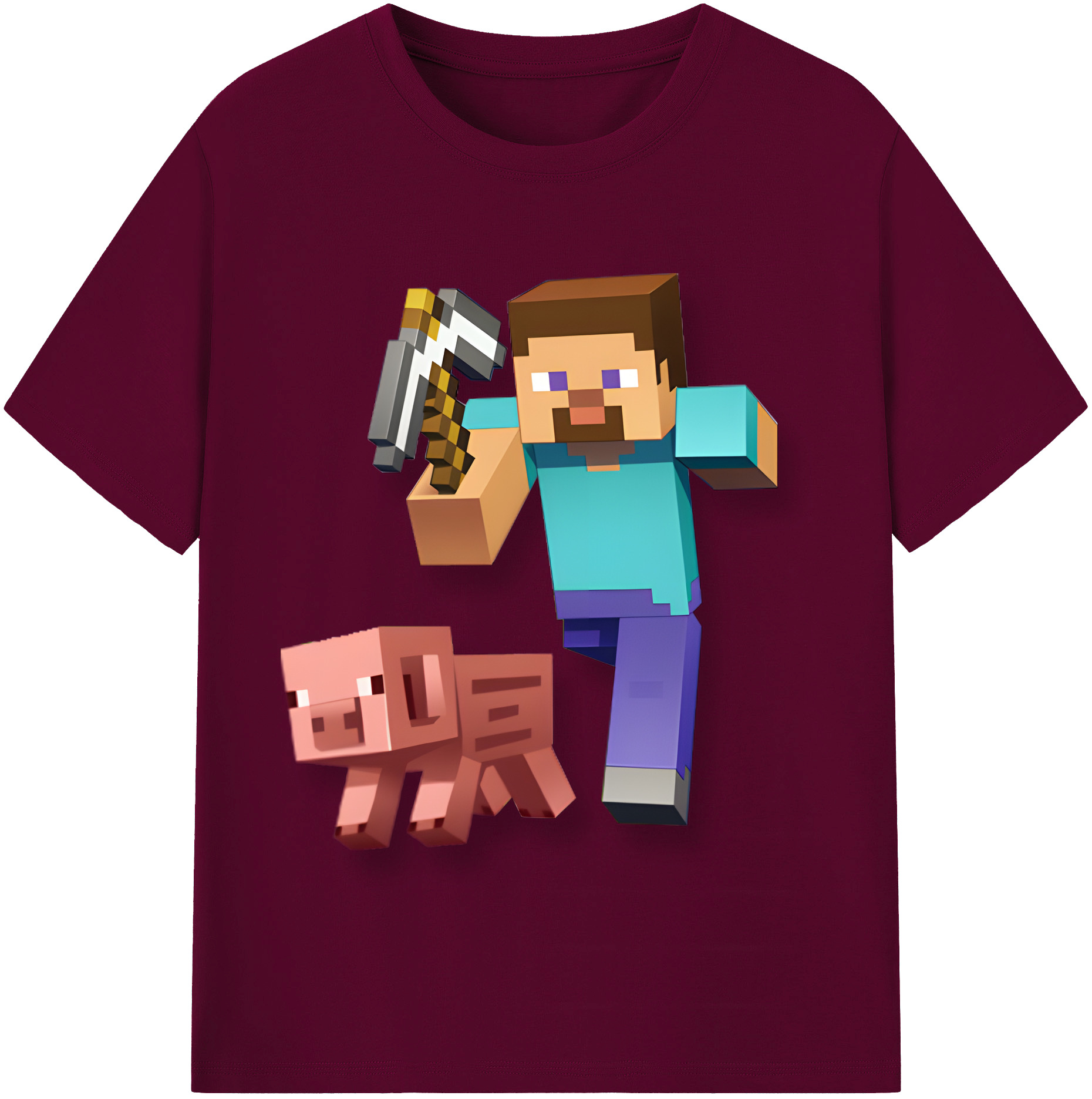 （画像用） マインクラフト ブロックの世界 Minecraft MC Block world レディースカジュアルプリントTシャツ（綿100％）